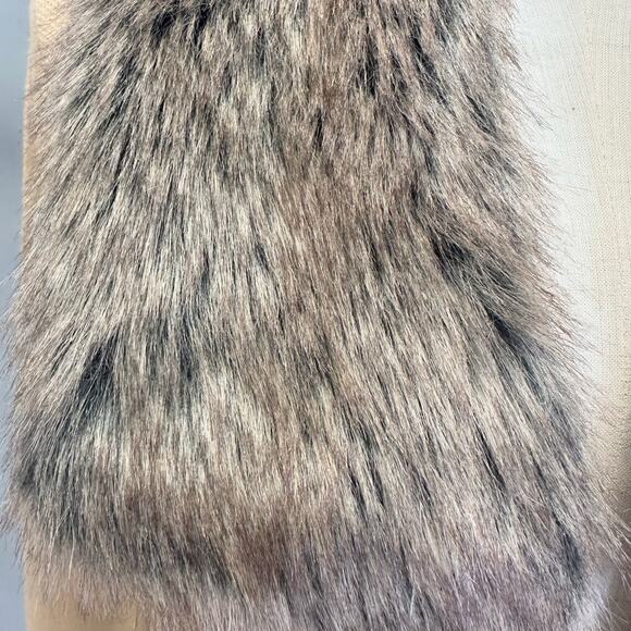 Anne Klein camel tan knit sweater jacket with faux fur collar Size medium - Picture 11 of 15